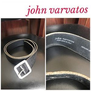 john varvatos Mens Italian Leather Belt 34”